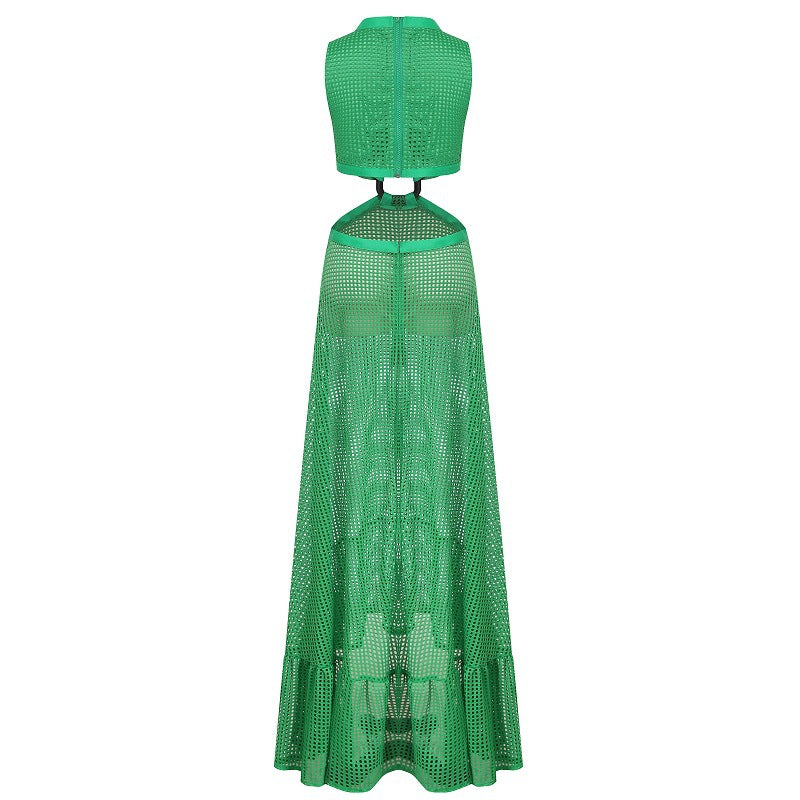 Grid Big Swing Maxi Dress