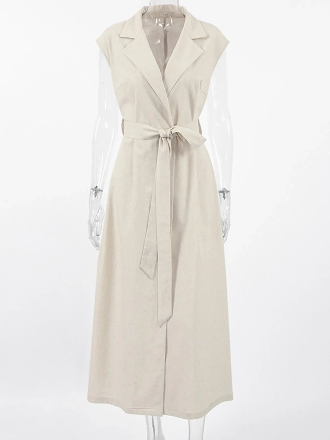 Tie Waist Cap Sleeve Maxi Dress