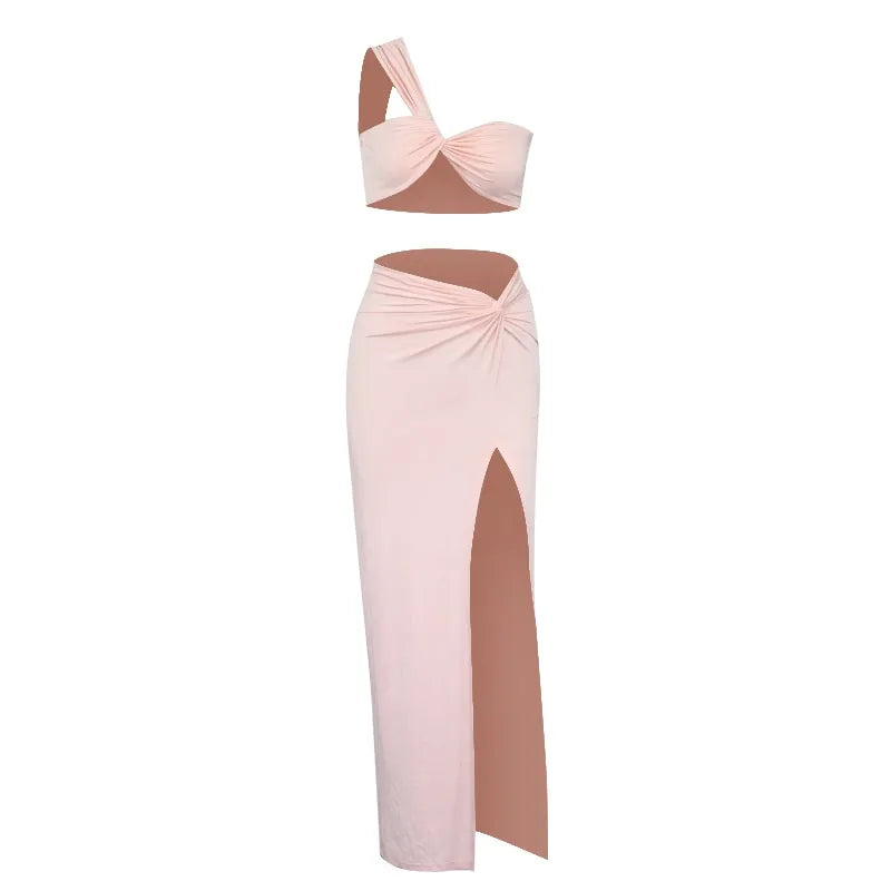 Split Long Skirts Two Piece Summer Set Dress