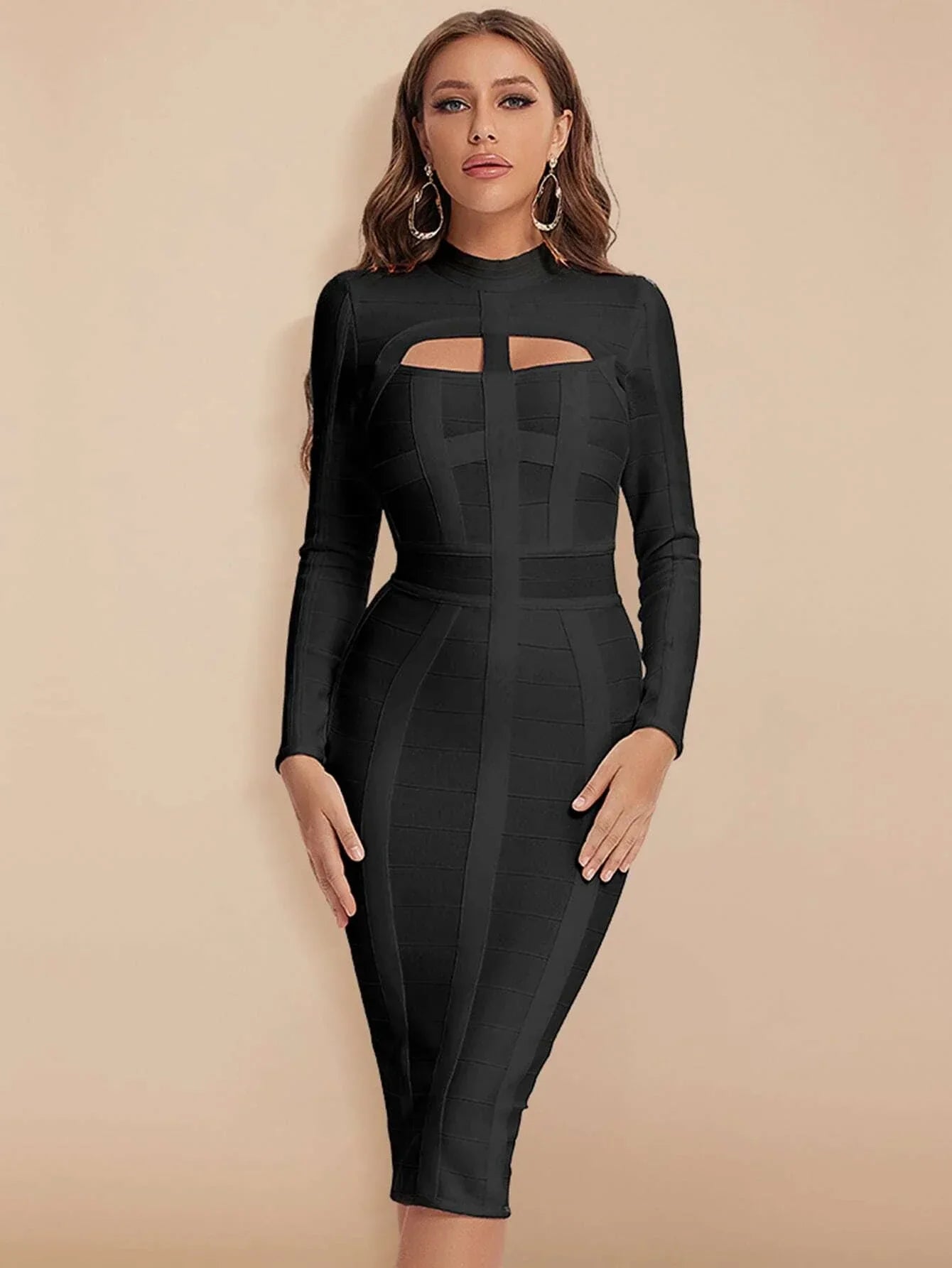 Alana Bandage Midi-Black
