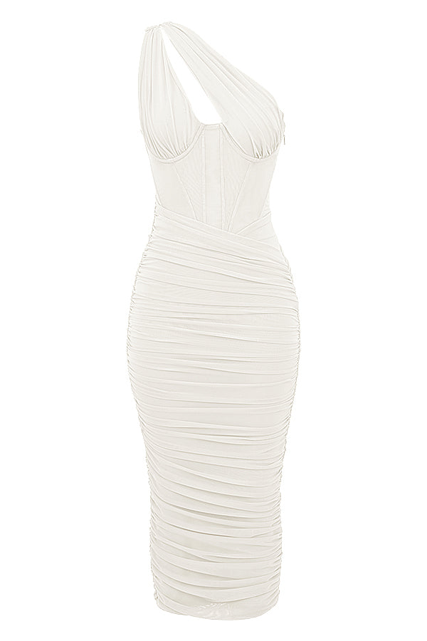 Cutout One-Shoulder Midi Bandage Dress