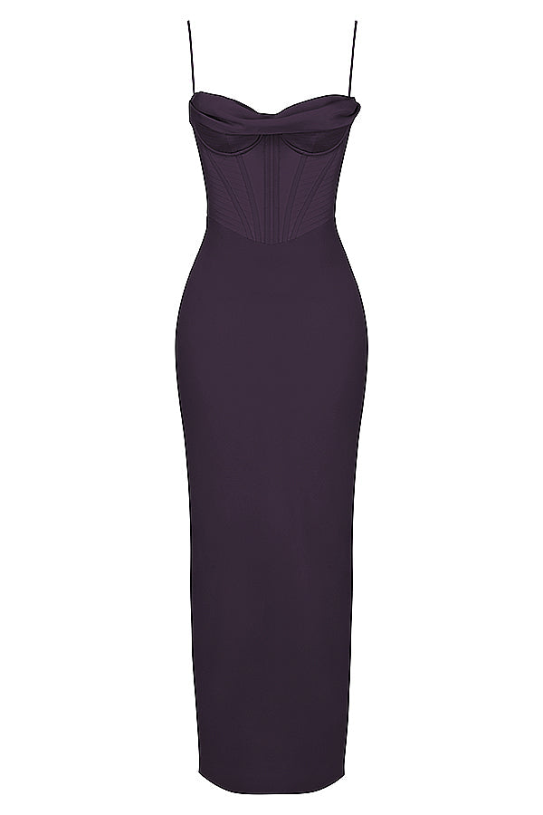Elegant Corset Maxi Dress-Dark Purple