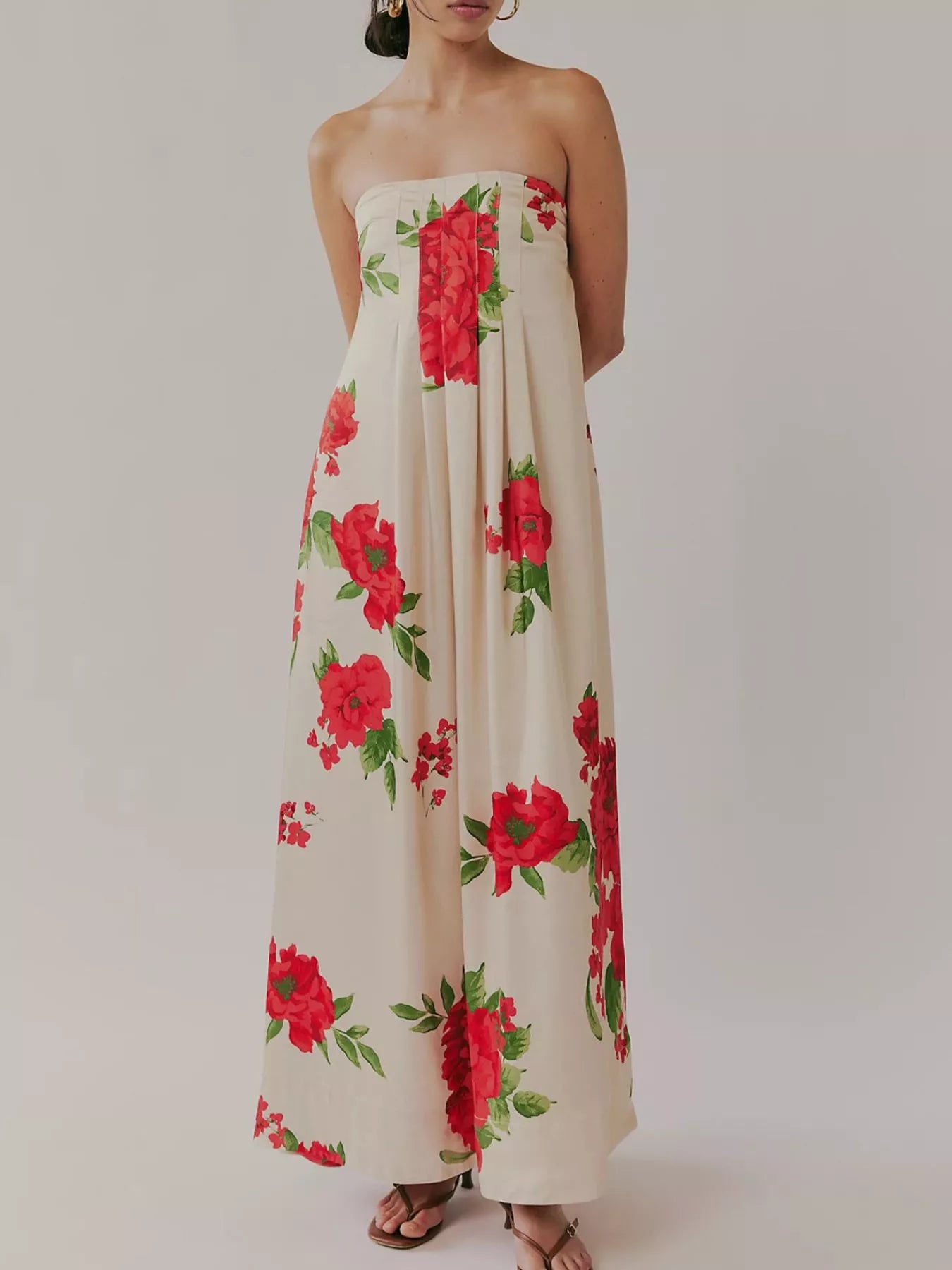 Floral Print Sleeveless Maxi Dress