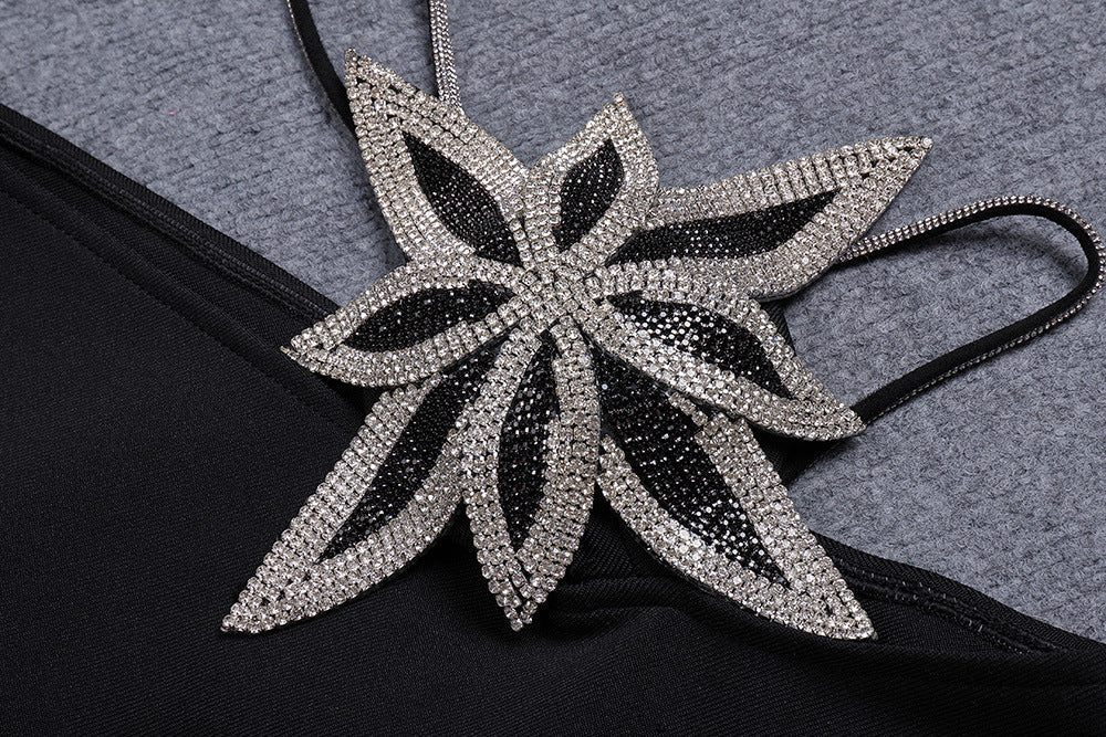 Aerila V-Neck Diamond Mini Dress