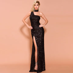 Alyia Split sequined banquet dress