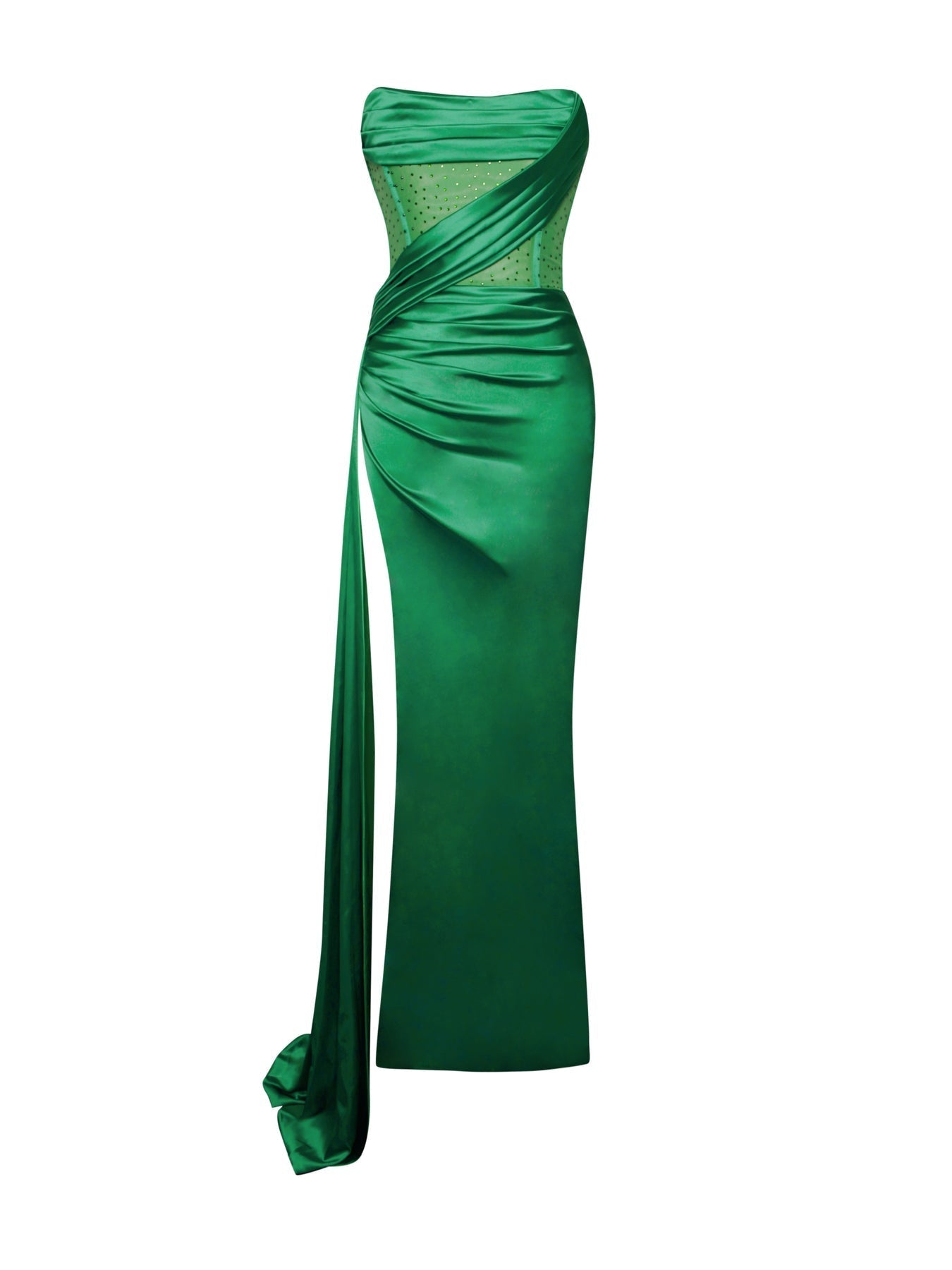 Elegant  Evening Dress With Bra And Diamond Ironing