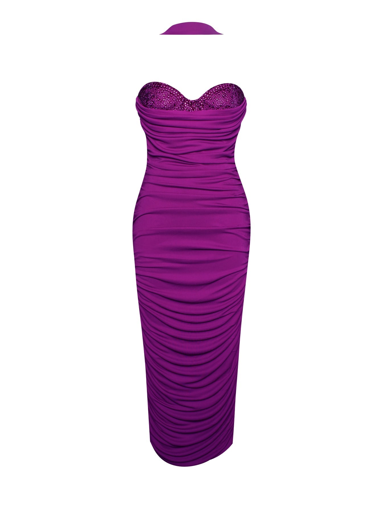 Chic Strapless Ruched Mesh Dress