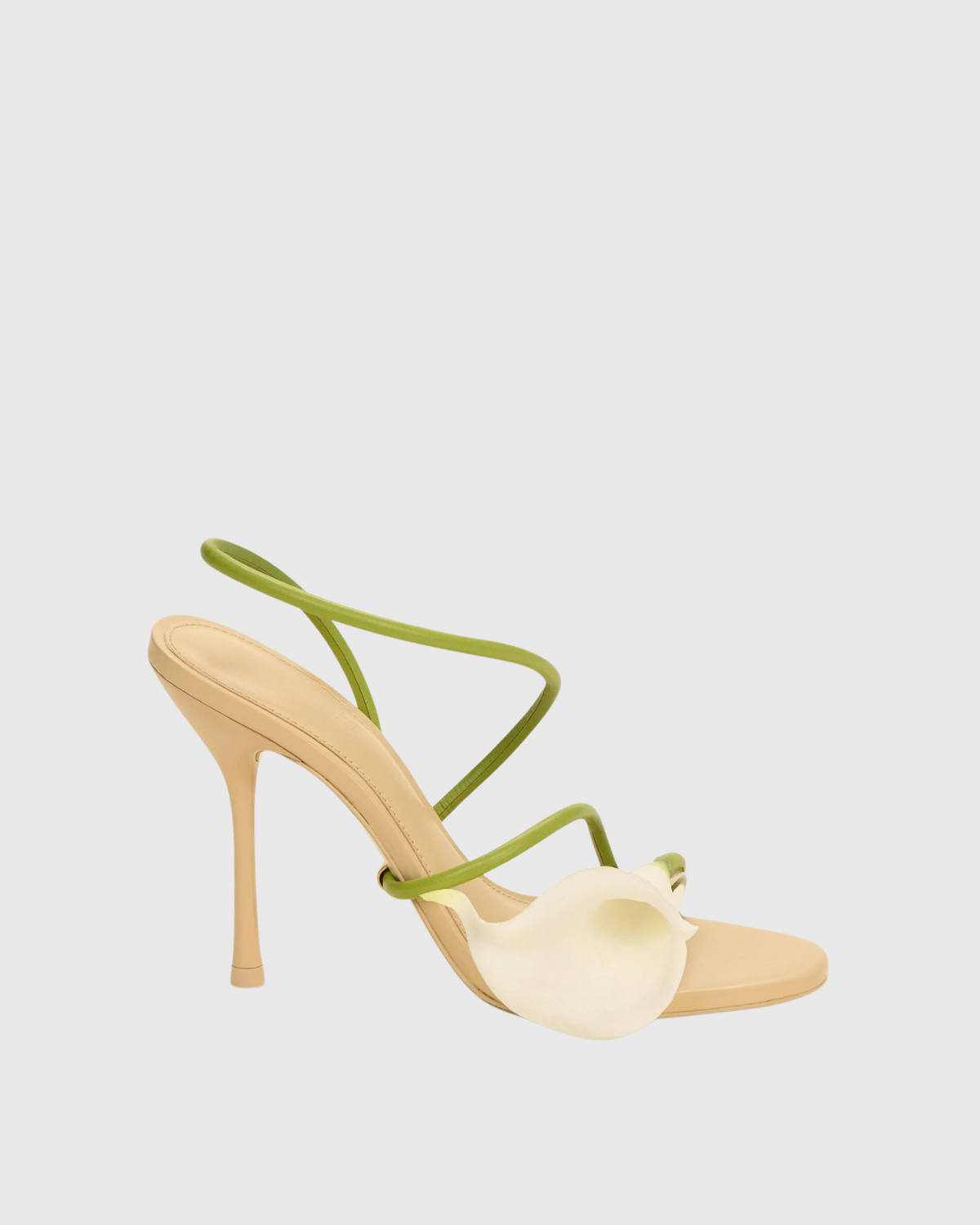 Yamilet 3D Flower Strap Sandals In Green