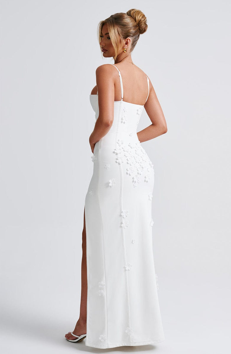 ALANA MAXI DRESS-LINED-WHITE