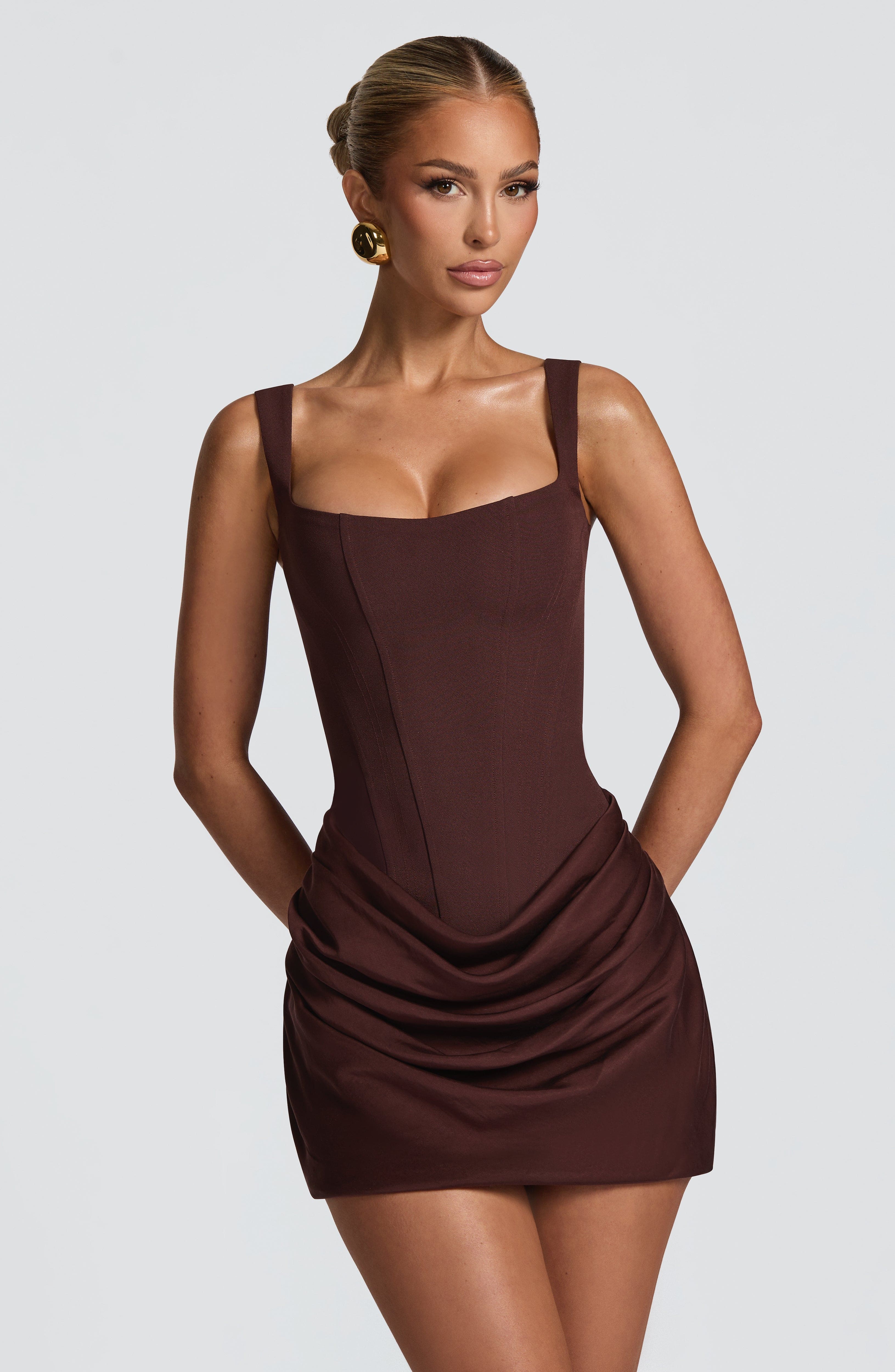 Carlina Graceful Tube Top Shoulder Strap Hot Girl Mini Dress