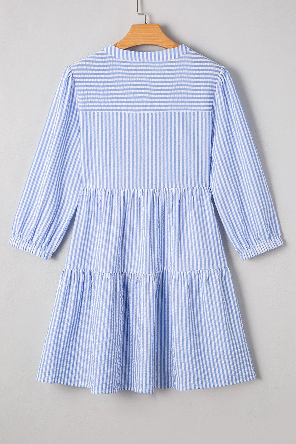 Stripe Tiered Shift Dress with Pockets
