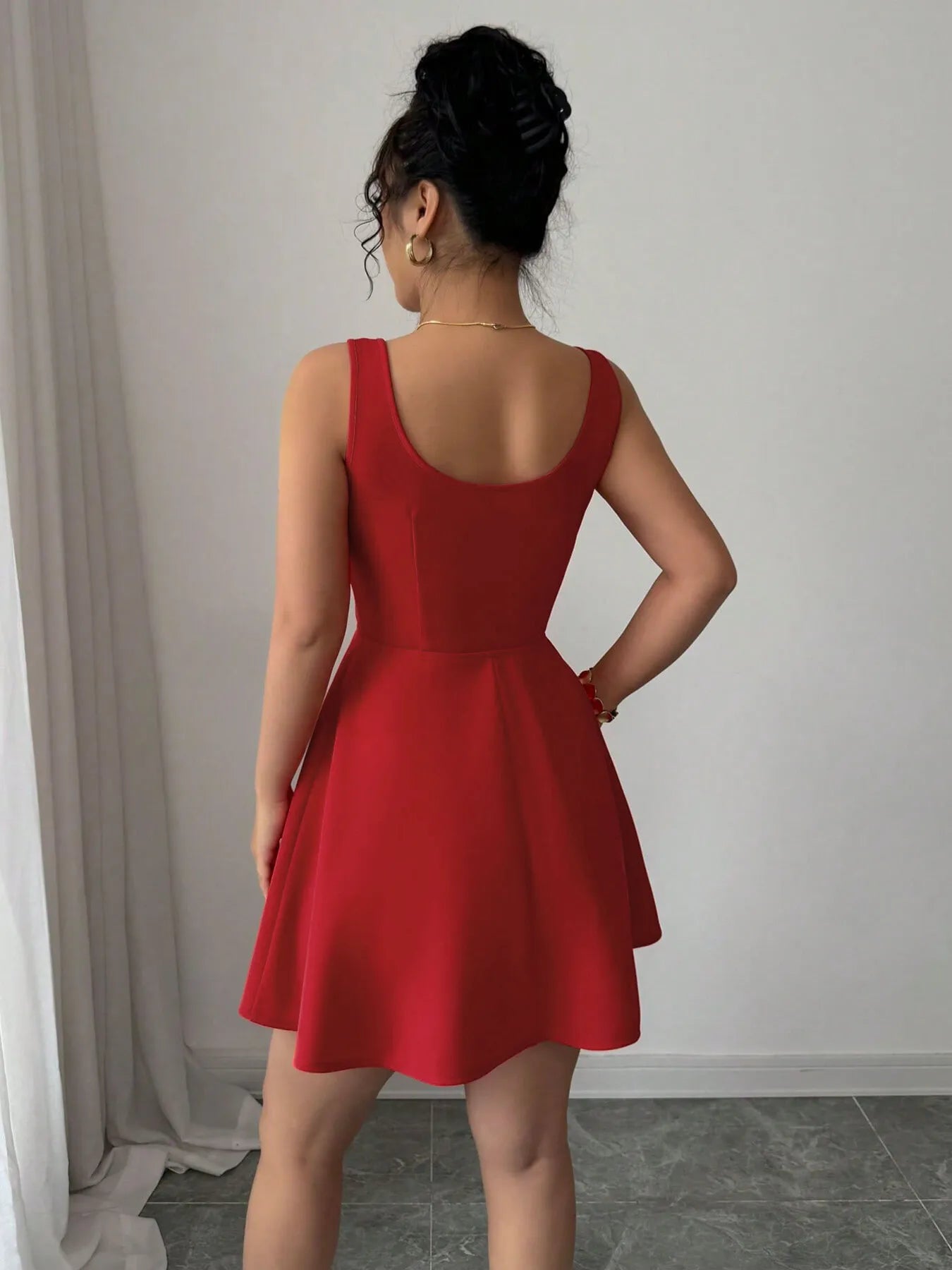 Tie Front Wide Strap Dress