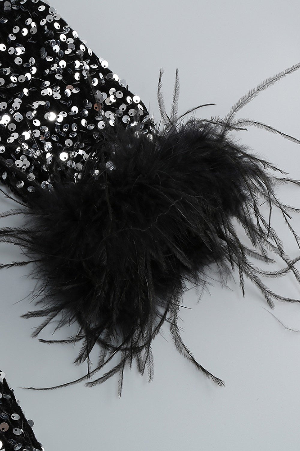 Alyia Sequin Feather Midi Dress