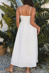 Stripe Square Neck Cami Dress with Pockets