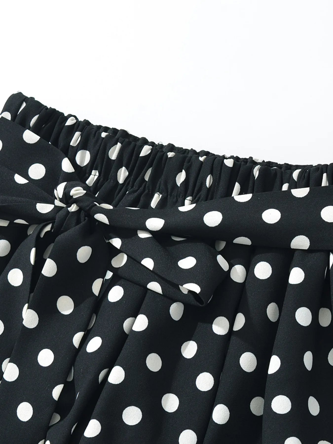 Polka Dot One-Shoulder Top and Mini Skirt Set