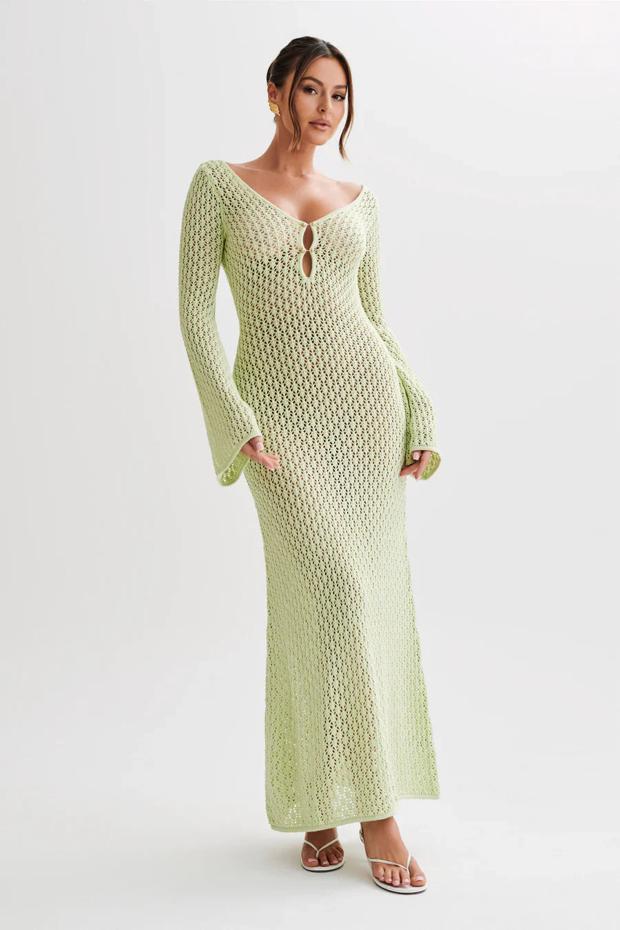 Felio Knit Sum Maxi Sleeved Dress