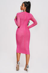 Alyia Crystal-Embellished Midi Dress