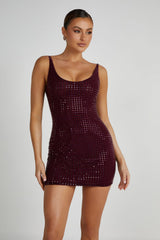 Selen Square Diamond Mini Dress