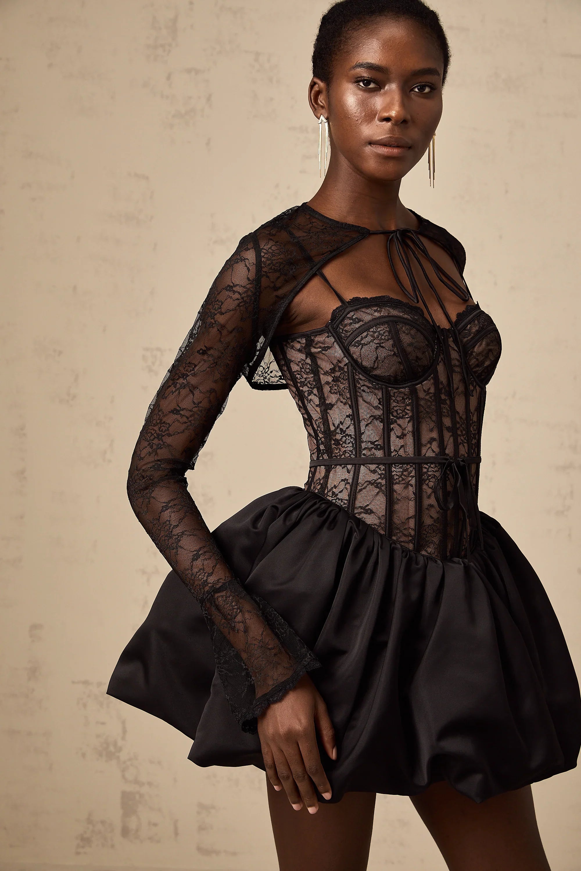 ALAYA CORSET SNATCHED MINI SKIRT