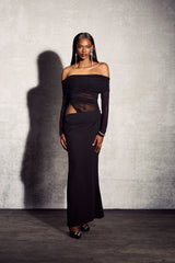 CHIC MESH MAXI HOLLOW DRESS