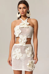 Jella Knitted Flower Mini Dress