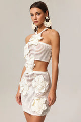 Jella Knitted Flower Mini Dress