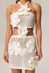 Jella Knitted Flower Mini Dress