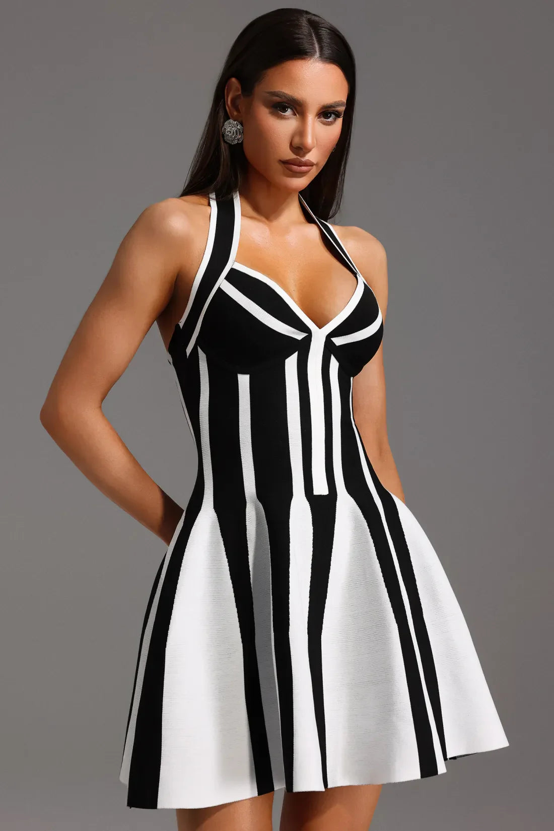 Vlora Halter Sleeveless Bandage Mini Dress
