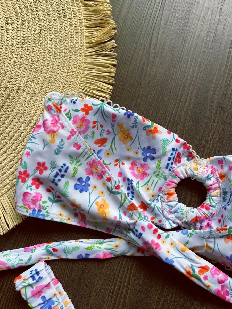 Flower Print Bikini Set