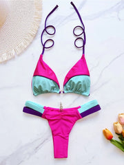 Style Patchwork Swimsuit 2 Pieces Mini Bikini Set
