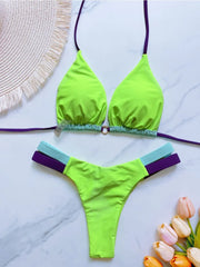 Style Patchwork Swimsuit 2 Pieces Mini Bikini Set