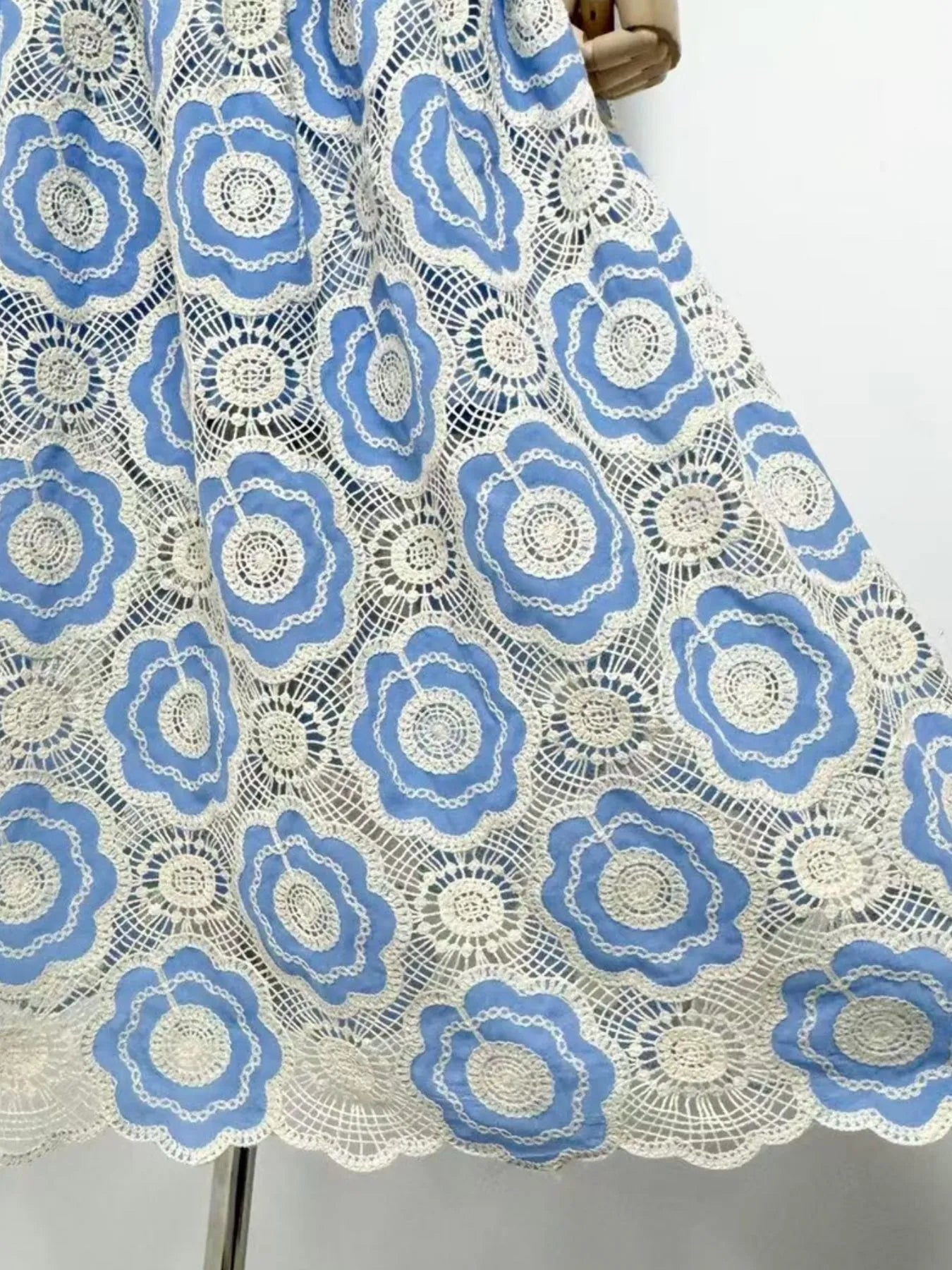 Lace Sleeveless Tiered Midi Dress