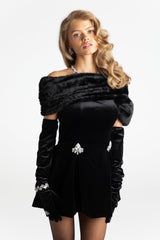 Scarlet Luxe Velvet Black Dress