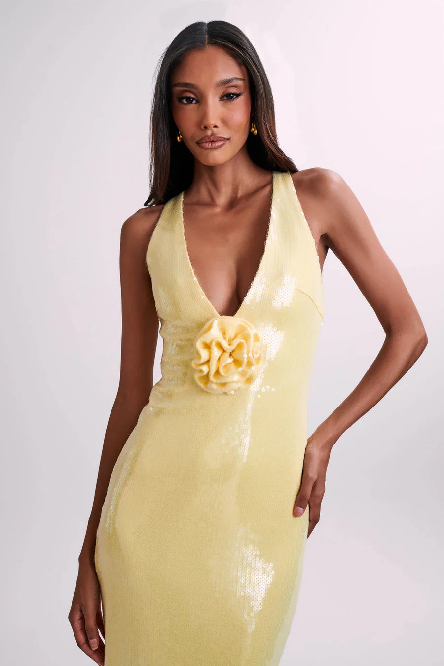 Alluring Hollow Backless Sequin Dress