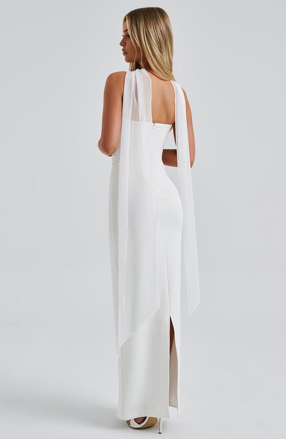 CHIC ELEGANT MAXI DRESS-WHITE