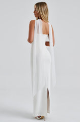 CHIC ELEGANT MAXI DRESS-WHITE