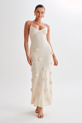 Alerya Rose Knit Elegant Maxi Dress