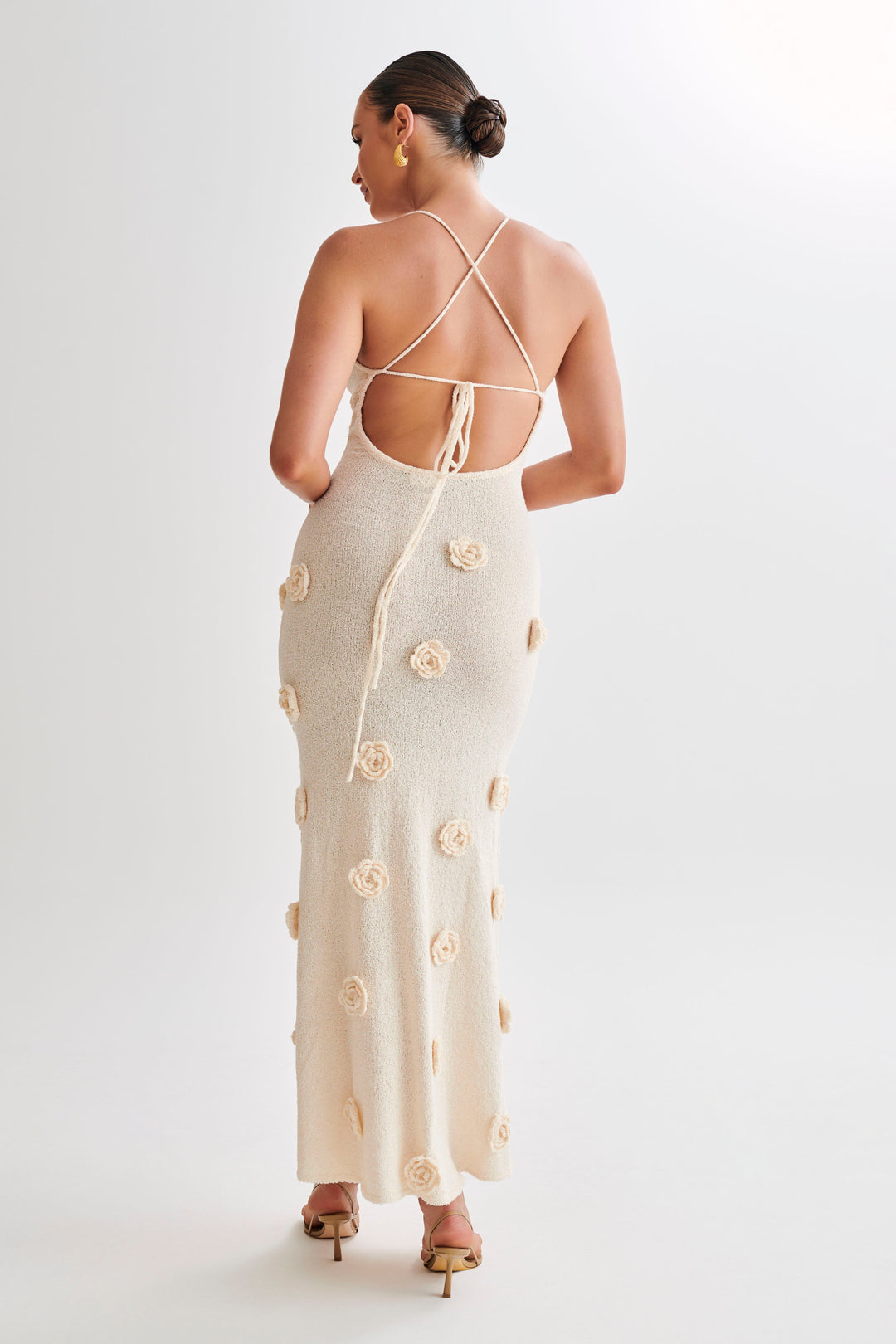 Alerya Rose Knit Elegant Maxi Dress