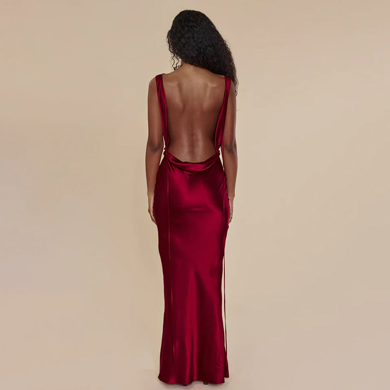 Backless Evening Lace Up Long Dress