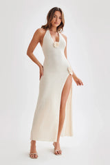 Alyia Knit Halter Maxi Dress