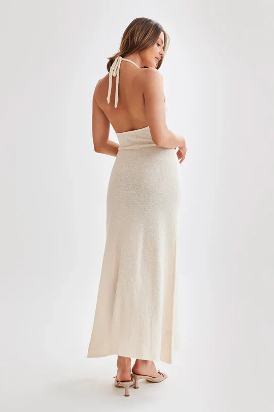 Alyia Knit Halter Maxi Dress