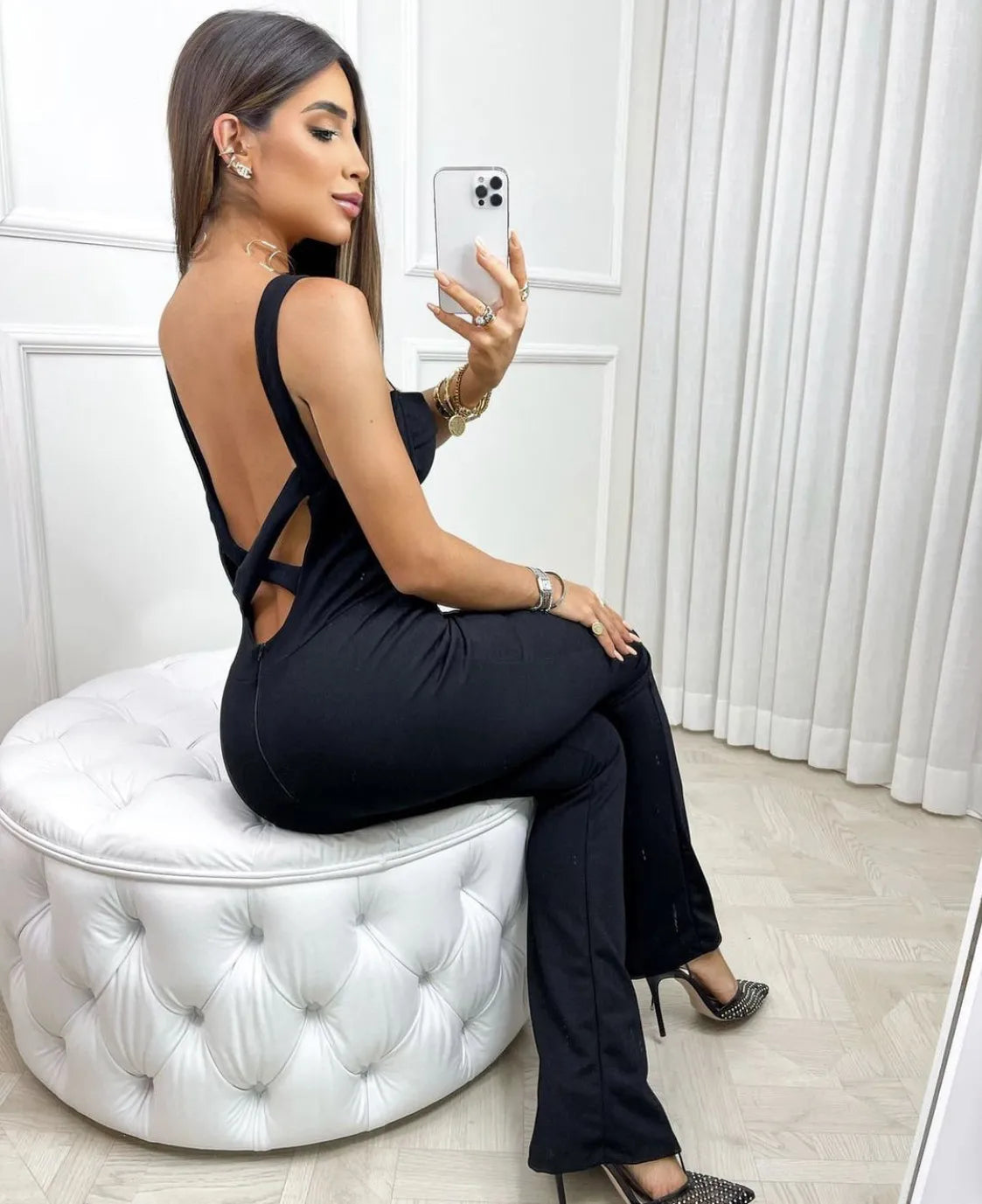 Allure Backless High Street Bandage Jumpsuit
