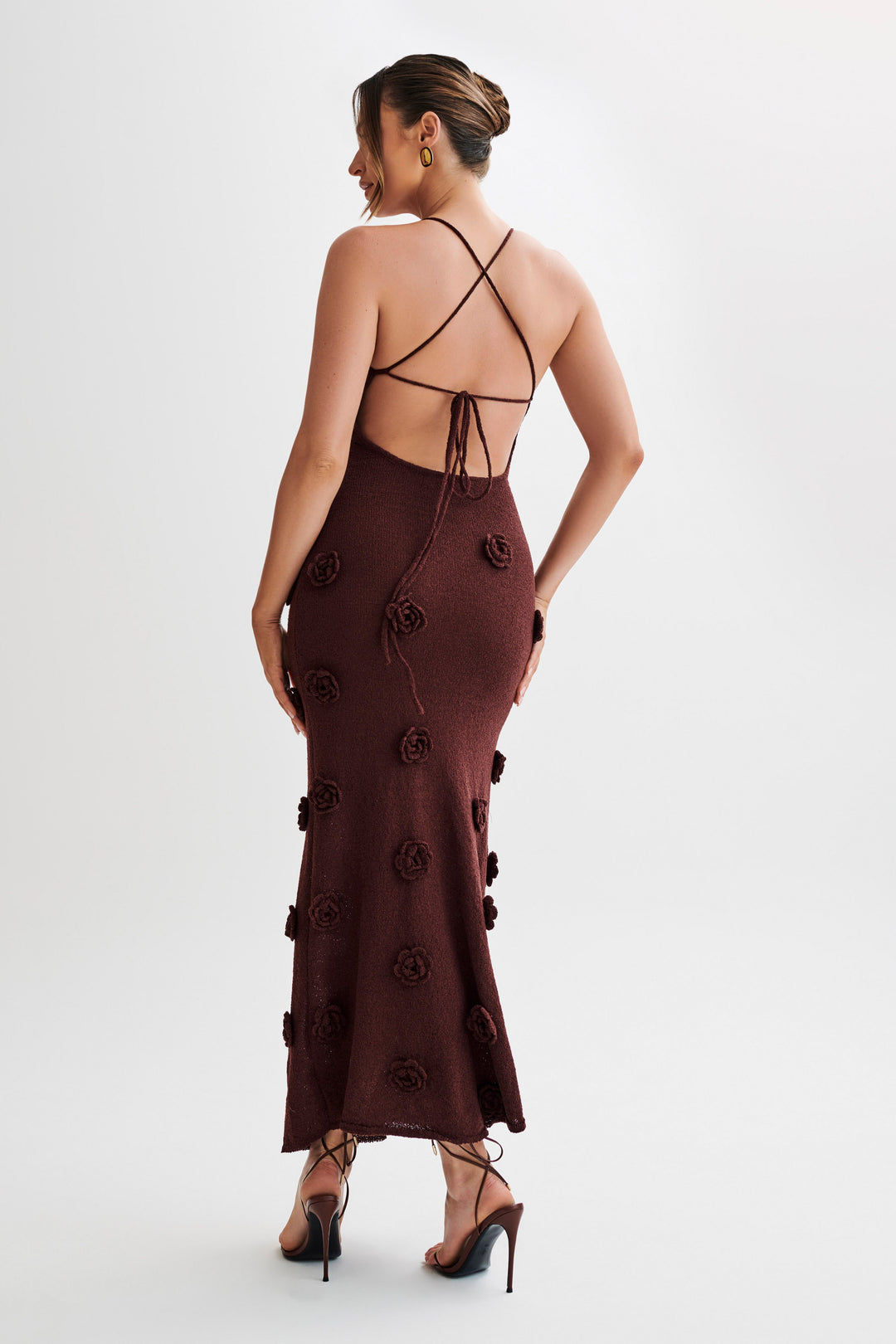 Alerya Rose Knit Elegant Maxi Dress