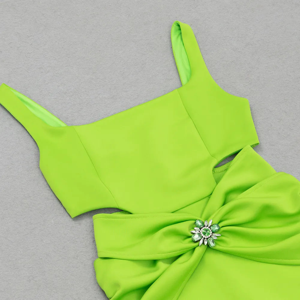 Sling Green Bandage One-piece Dress Women