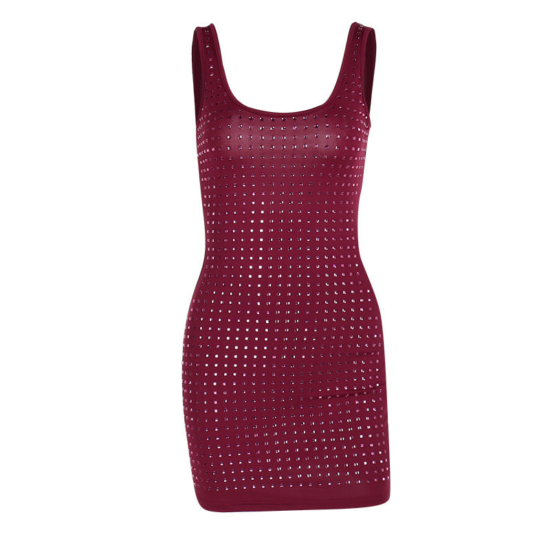 Selen Square Diamond Mini Dress