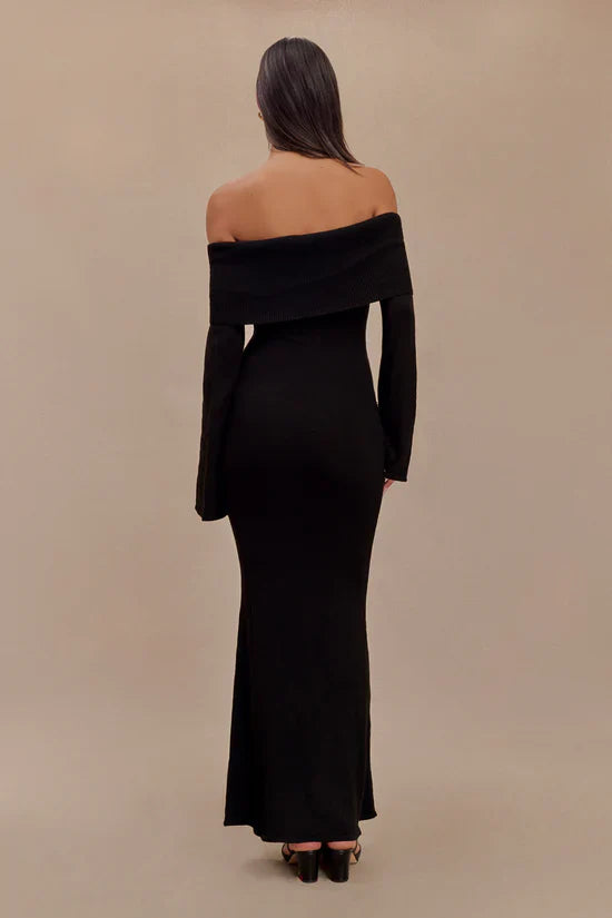 Charmora Off Shoulder Tie Maxi Dress