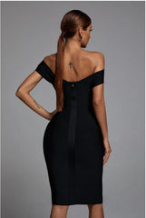 Alyia One Shoulder Black Bandage Dress