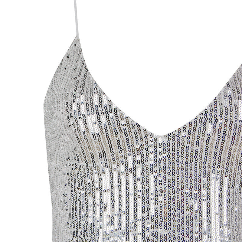 Alyia Sequin Party suspenders Dress