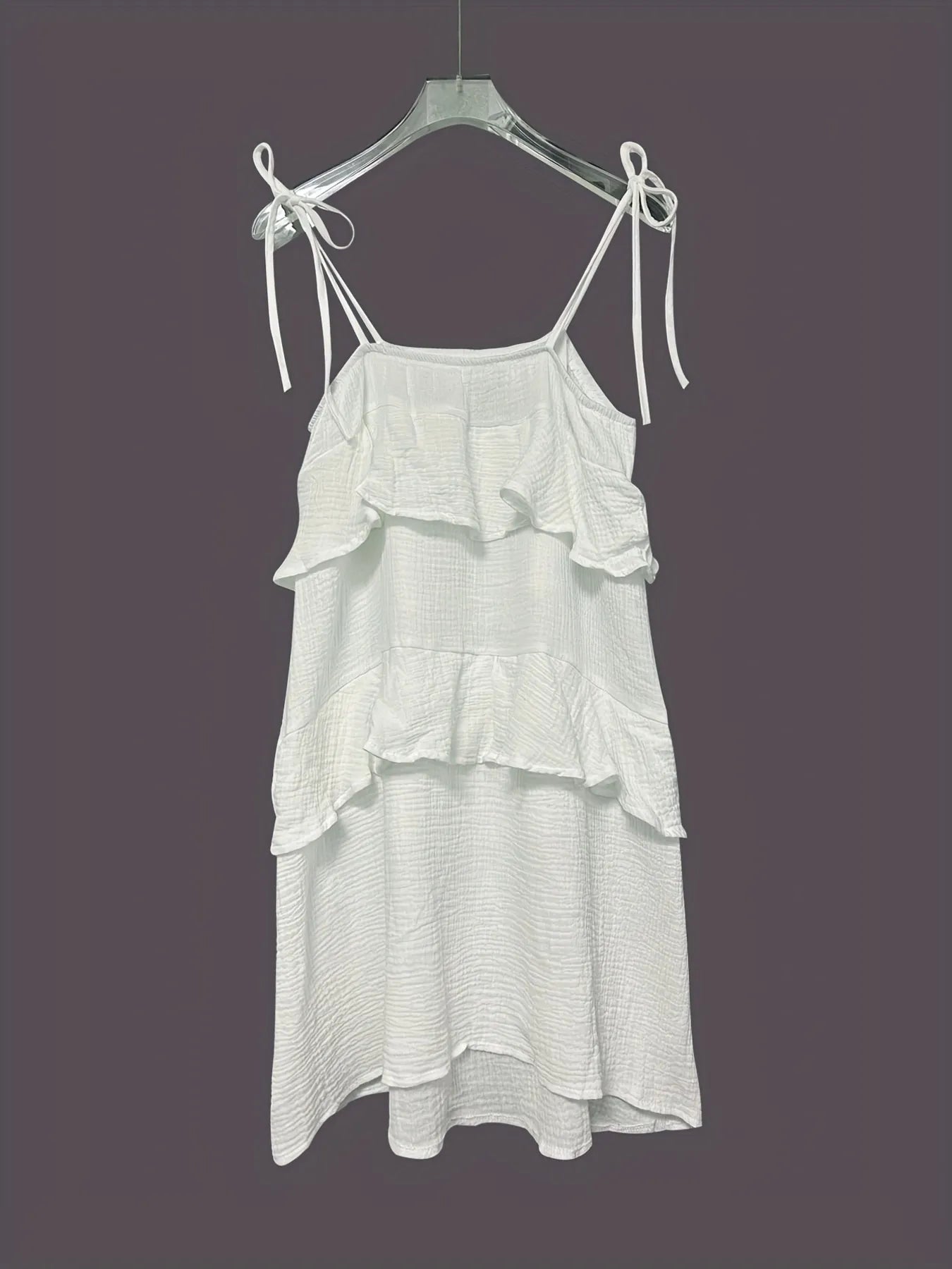 Ruffled Tie Shoulder Mini Dress