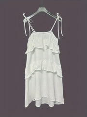 Ruffled Tie Shoulder Mini Dress